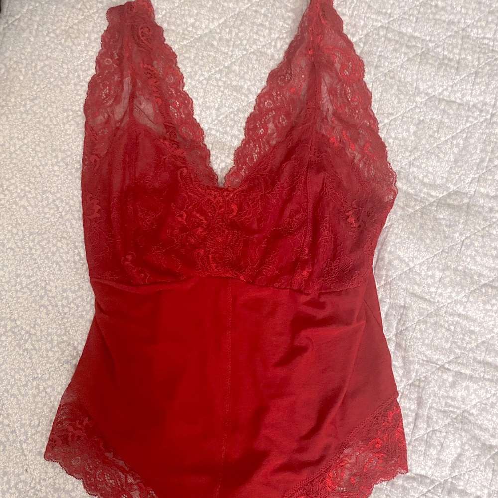 Marilyn Monroe Lacey Red Deep Plunge Lingerie